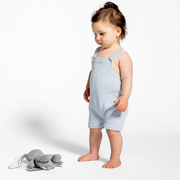 baby blue knit short overall