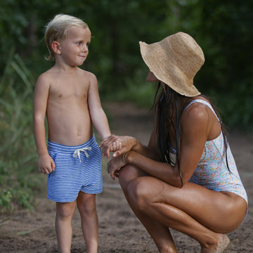 boys cove blue stripe french terry short