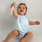 baby boys light blue bubble romper