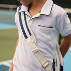 unisex white terry polo with ribbed hem