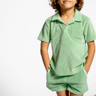 boys palm green short sleeve french terry polo