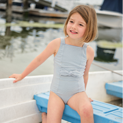 girls harbor stripe tie-front one piece