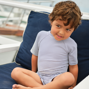 unisex harbor stripe short sleeve rashguard one piece