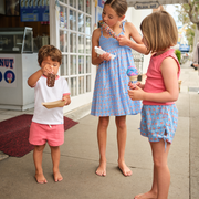 girls poppy red ruffle pointelle tank