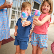 girls blue primrose tie-knot short