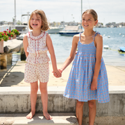 girls summer cherries gathered tank top and short set