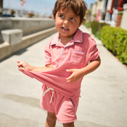 boys poppy red french terry short