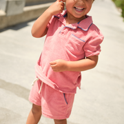boys poppy red french terry short