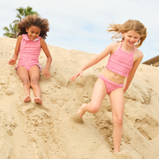 girls poppy gingham rounded collar one piece