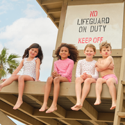 girls poppy gingham tie-knot rashguard set