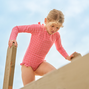 girls poppy gingham rashguard one piece