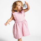 girls pink guava gingham pinafore dress