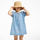 minnow x j.crew girls buttercup short sleeve gathered square neckline dress