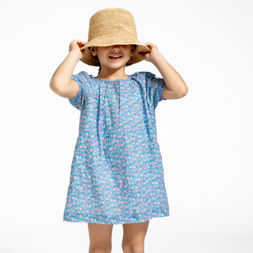 minnow x j.crew girls buttercup short sleeve gathered square neckline dress