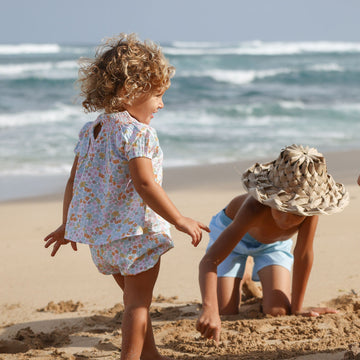 baby girls hawaiian floral smocked top and bloomer set