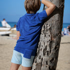 boys cove blue short sleeve french terry polo