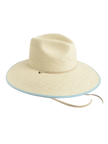 freya natural and sky blue fiji hat