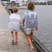 powder blue stripe backpack