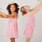 girls pink guava french terry tank top and skort set