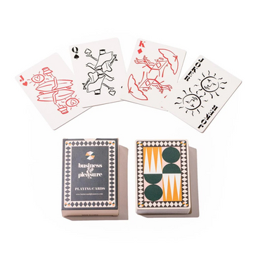 business & pleasure antique white card set