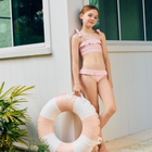 minnow x j.crew girls pink hibiscus ditsy bandeau bikini