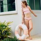 minnow x j.crew girls pink hibiscus ditsy bandeau bikini