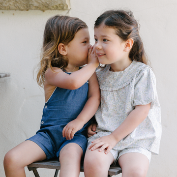 baby washed chambray short overall