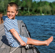 unisex stripe boatneck tee