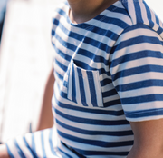 unisex stripe boatneck tee