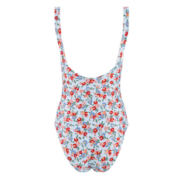 women's scarlet floral low back simple one piece