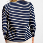 women's navy and cream stripe long sleeve knit tee