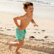 boys bermuda green stripe boardie