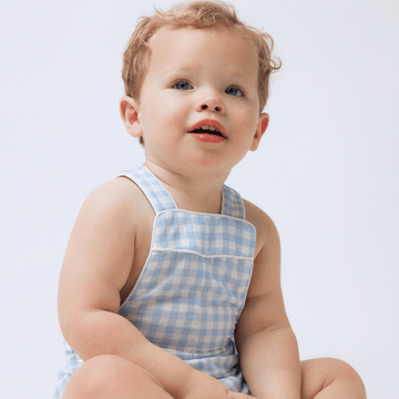 baby boys oasis blue gingham overall