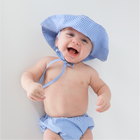 baby sky blue gingham sun hat