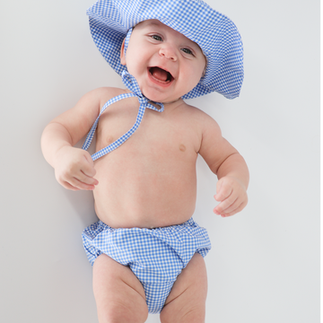 baby sky blue gingham diaper cover