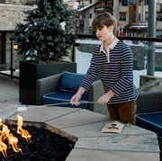 unisex navy and cream stripe rugby shirt