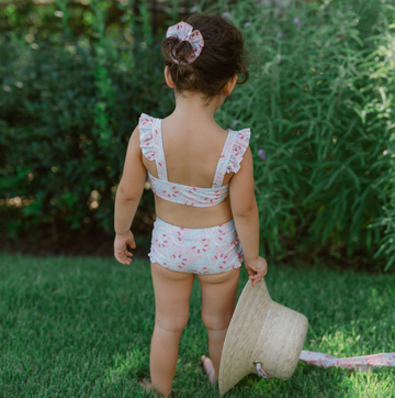 girls bluebells bandeau bikini and swim shorts