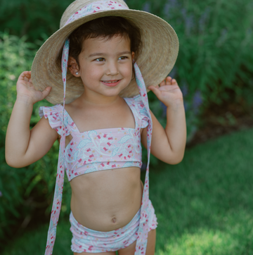 girls bluebells bandeau bikini and swim shorts