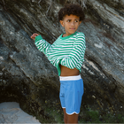 unisex bermuda green stripe french terry sweatshirt