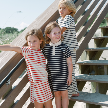 girls cream and red stripe skirt with shorts