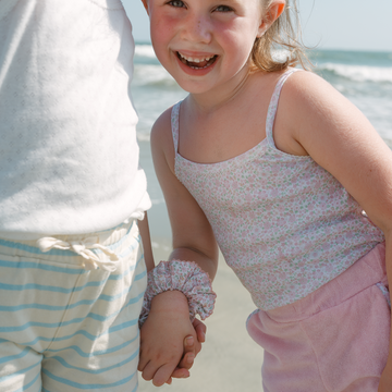 girls pink and antique floral tank 2-pack