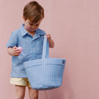 sky blue gingham quilted easter bucket