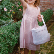 girls antique floral smocked bib dress