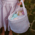 antique floral quilted easter bucket