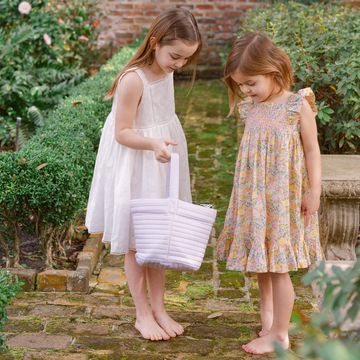 lavender stripe quilted easter bucket