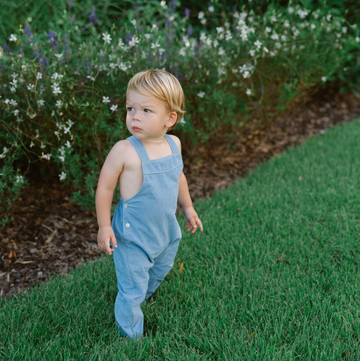 baby lagoon blue corduroy overalls