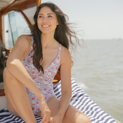 women's americana blossom v-neck one piece