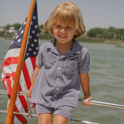 boys navy stripe french terry short