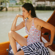 women's americana blossom v-neck one piece