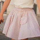 girls brown gingham skirt